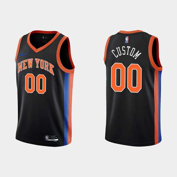 Mens New York Knicks Active Custom 2022-23 Black City Edition Stitched Basketball Jersey